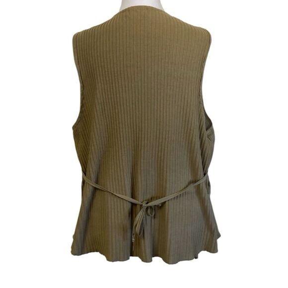 Fenini Women's Small-100% Linen/Cotton Wrap Top Sleeveless Vest Tan-Made USA - Picture 4 of 8